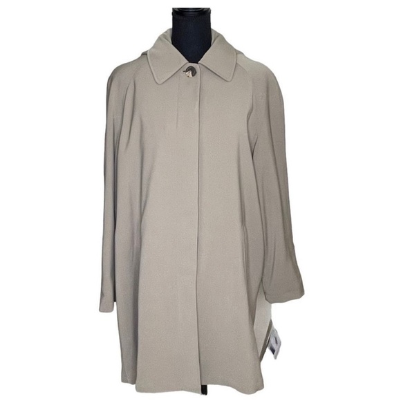 MISTY Harbor Water Repellent Button Down Trench Coat Taupe Size 10 Missy NWT - Picture 1 of 16